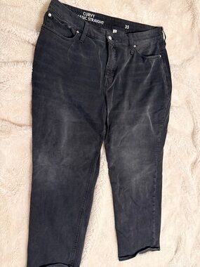 Jcrew Curvy Classic Straight washed Black Jeans // Sz 35